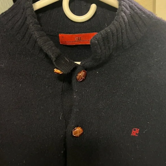 Carolina Herrera Navy and Red Men's Cardigan - Picture 2 of 7